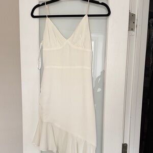 Superdown Asymmetrical White Dress